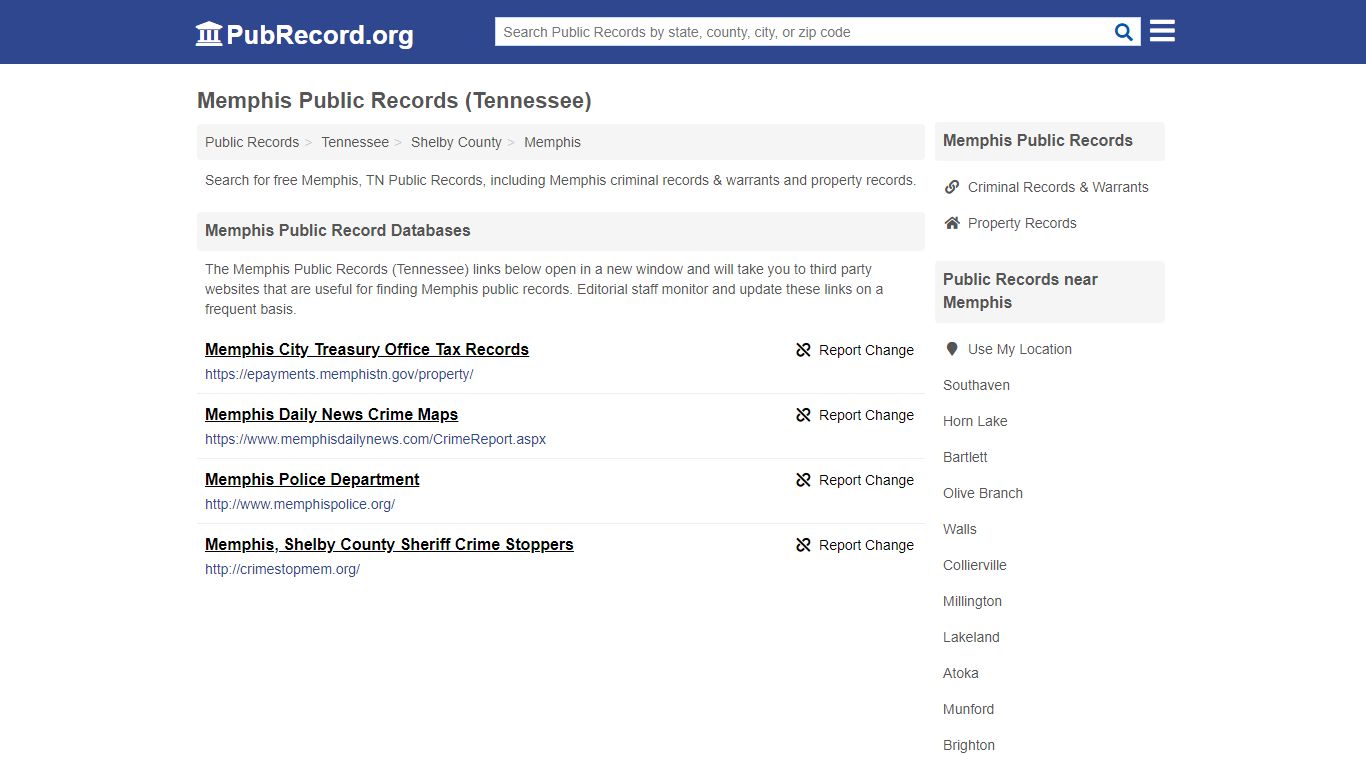 Free Memphis Public Records (Tennessee Public Records)